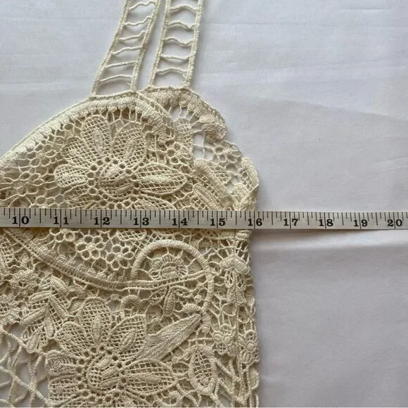NWT For Love & Lemons Ivory Maldives Crochet Mini Dress/ Cover-Up Size Medium - Picture 14 of 15